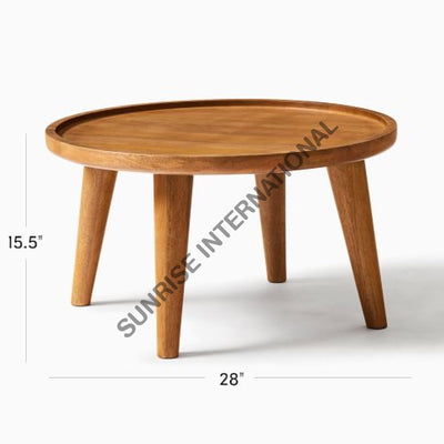 Contemporary Wooden Coffee Center Table With Round Pattern Home & Living:furniture:living