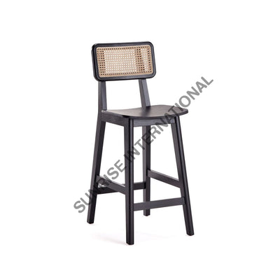 Mid Century Style Wooden Bar Chair Stool With Rattan Cane Work ! Home & Living:furniture:dining Room