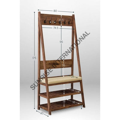 Wooden Shoe Rack Cabinet Stand Cum Bench With Coat Hanger Option ! Home & Living:furniture:living