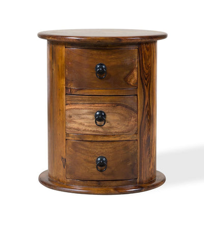 wooden round chest of drawers