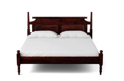 wooden colonial bed