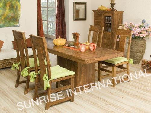 Contemporary Wooden Dining Table with Chair Set