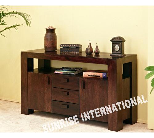 Contemporary Wooden Sideboard cabinet rack door, drawers Open shelf