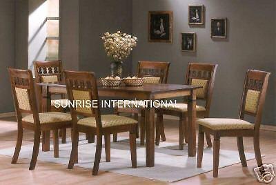 Furniture Elegant design wooden dining set Table cushion chairs)