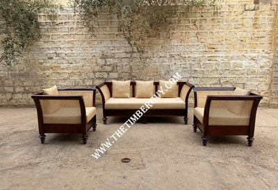 solid wood sofa set with rattan cane design