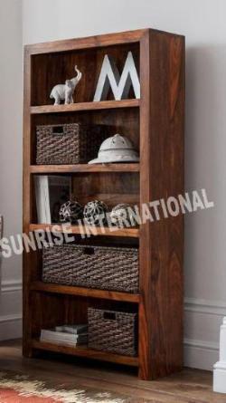 buy solid sheesham wood wooden bookshelf bookcase with best designs in India at cheap price - www.thetimberguy.com