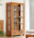 Solid Sheesham wood display glass cabinet - crockery cabinet - bookshelf with Double door