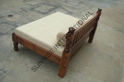 Solid Wood Daybed Diwan Divan With Cushion Home & Living:furniture:bedroom:beds