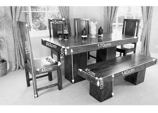 Elements International Tuscany White/Black Dining Table