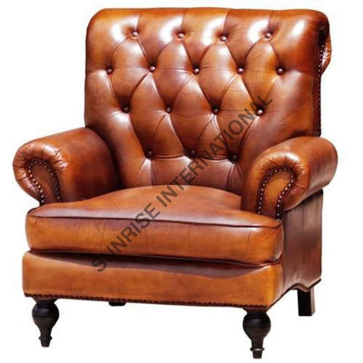 Vintage leather arm chair sofa