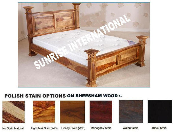Solid wood bed, wooden bed, sheesham wood storage bed online in