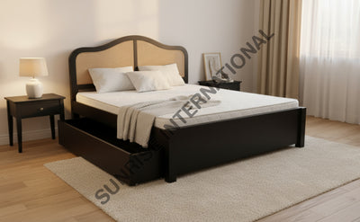 Artistic Rattan cane Sheesham wood King & Queen storage Bed Home & Living:Furniture:Bedroom:Beds