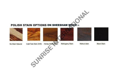 Sheesham wood bed polish stain options in different wood finishes
