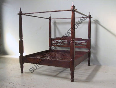 wooden poster bed