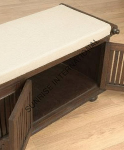 Artistic wooden bench with storage space !
