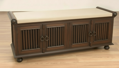 Artistic wooden bench with storage space !