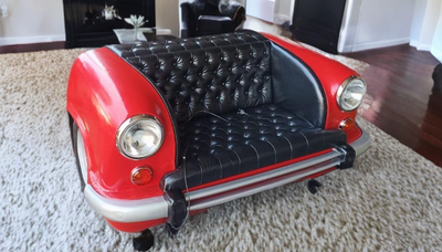 Automobile Furniture - Ambassador Car seat sofa design for home & restaurant with working lights & Seat cushion !