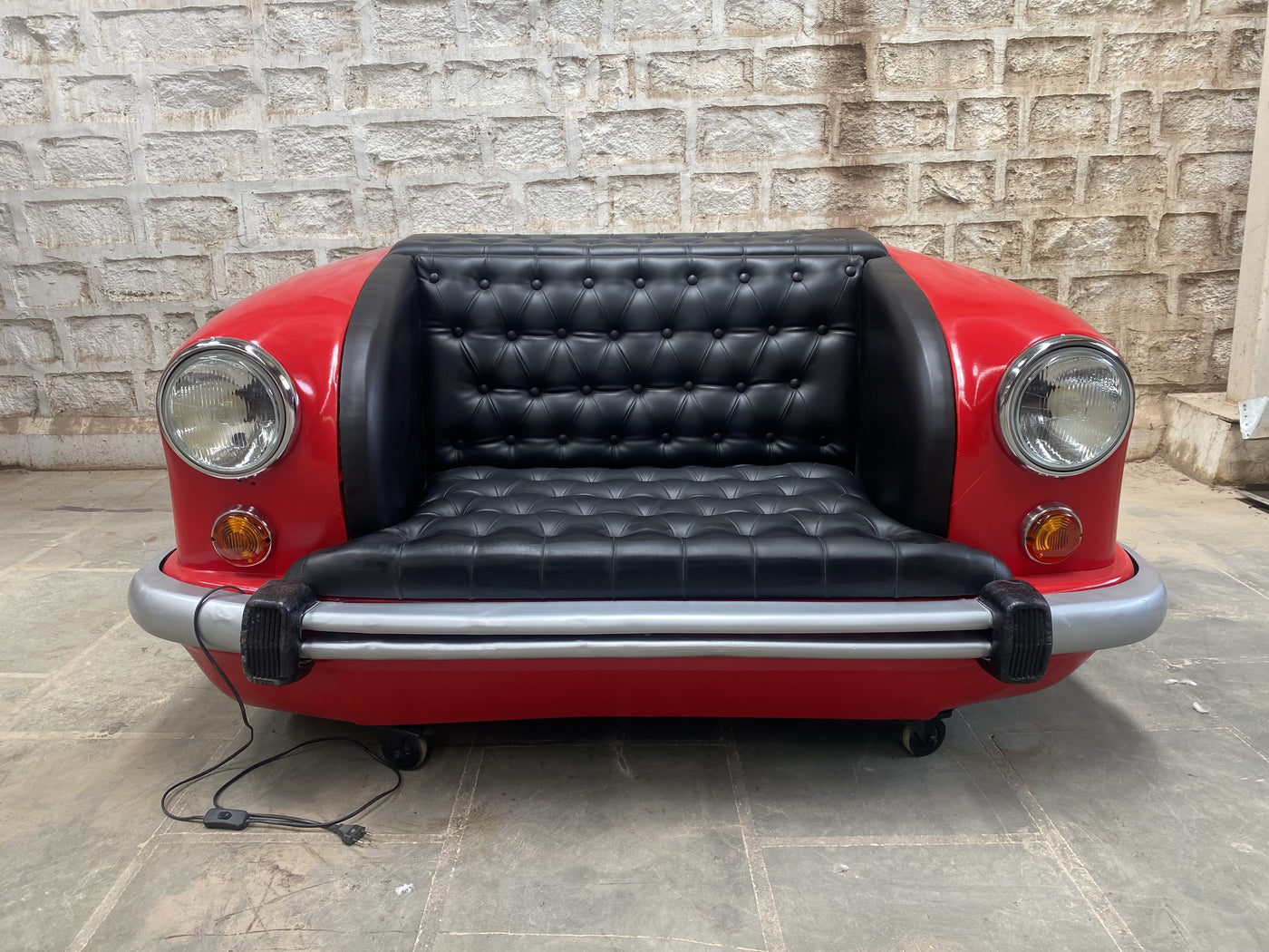 Automobile Furniture - Ambassador Car seat sofa design for home & restaurant with working lights & Seat cushion !