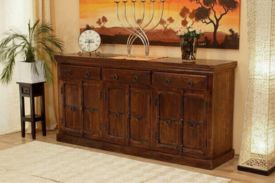 Big Wooden sideboard cabinet with iron fitting and hand carving