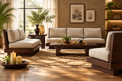wooden sofa set