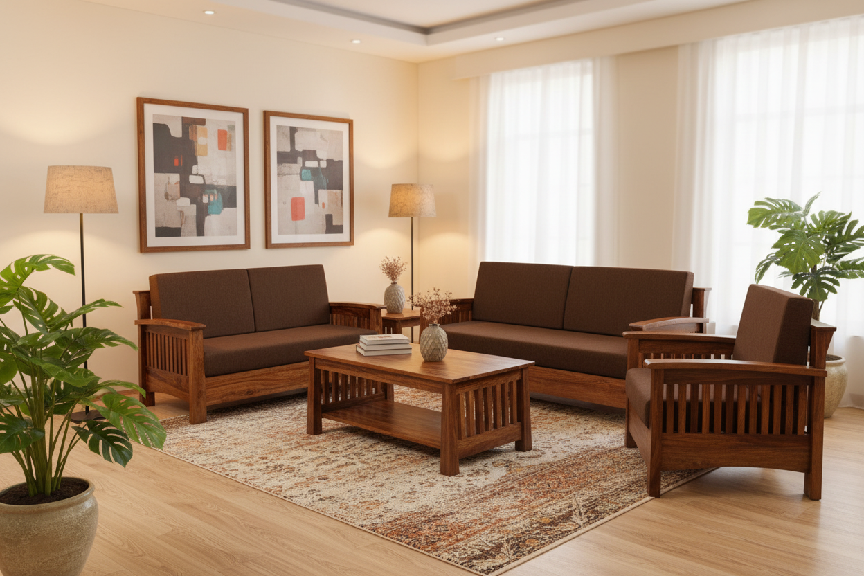 Contemporary Sheesham Wood Sofa set - Choose your combination