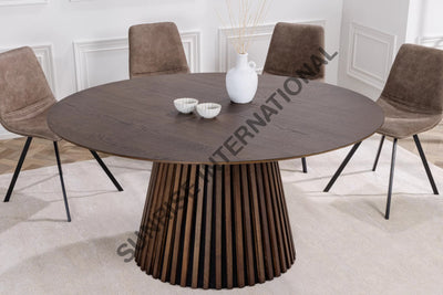 Contemporary Solid Wood 6 Seater Round Dining table 140 x 140 x75H cms! Home & Living:Furniture:Dining Room