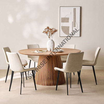Contemporary Solid Wood 6 Seater Round Dining table 140 x 140 x75H cms! Home & Living:Furniture:Dining Room