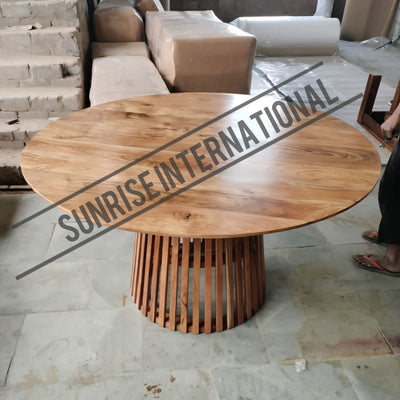 Contemporary Solid Wood 6 Seater Round Dining table 140 x 140 x 75H cms !