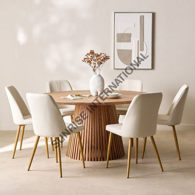 Contemporary Solid Wood 6 Seater Round Dining table 140 x 140 x75H cms! Home & Living:Furniture:Dining Room