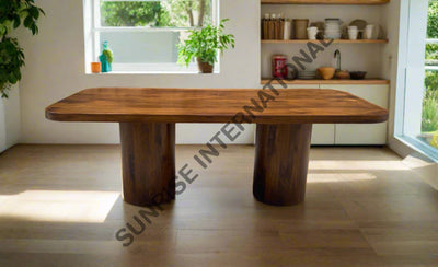 Contemporary Solid Wood Dining table with 2 legs! Home & Living:Furniture:Dining Room Kitchen:Dining Table Sets