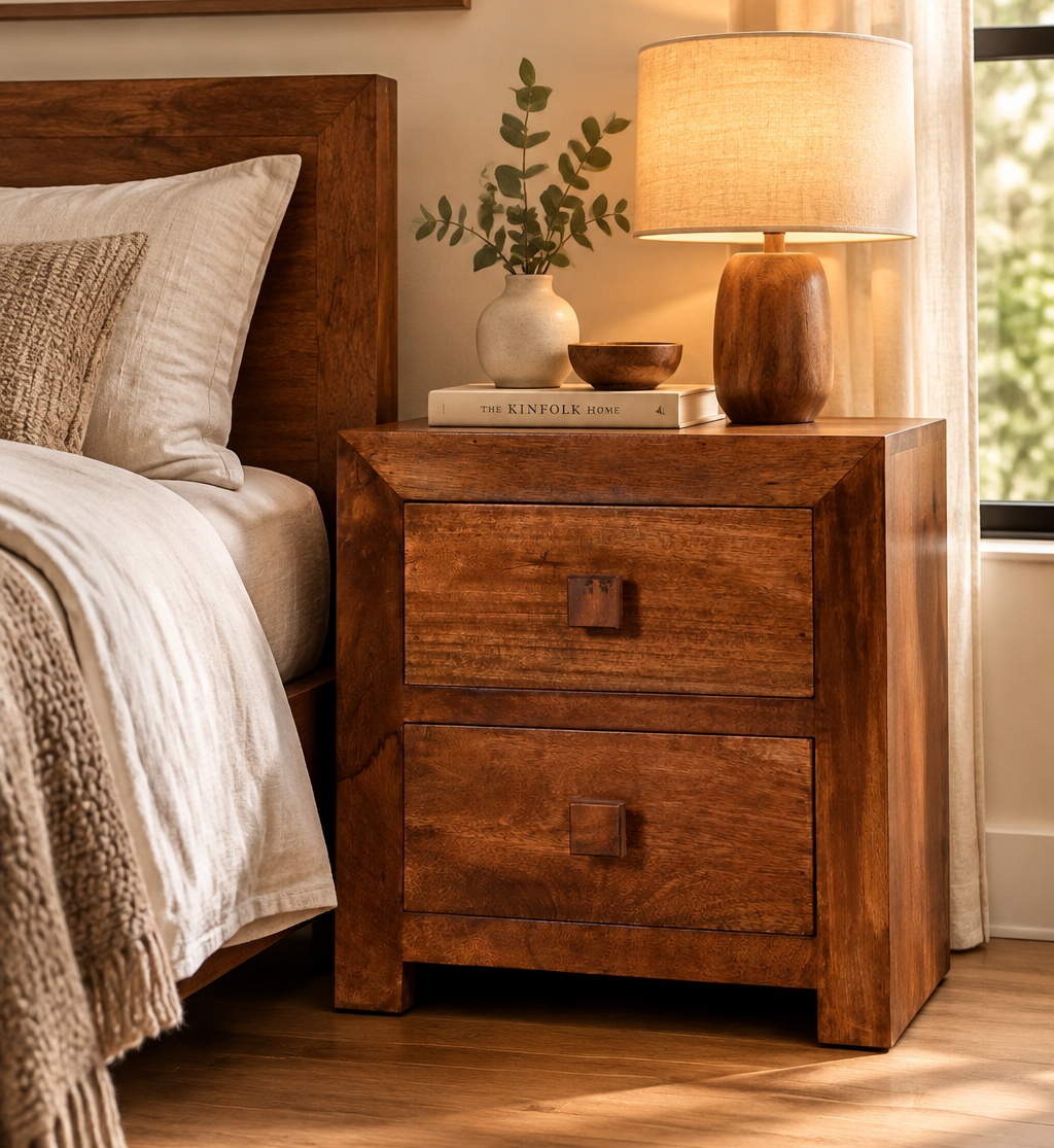 Contemporary Wooden Bed side cabinet (2 drawers)  !!