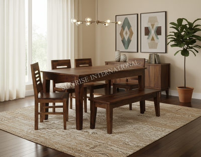 solid wood 6 seater dining table chair bench set designs online