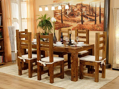 buy solid wood designer dining table furniture set online