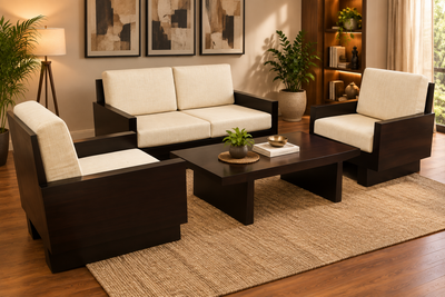 four seater wooden sofa set