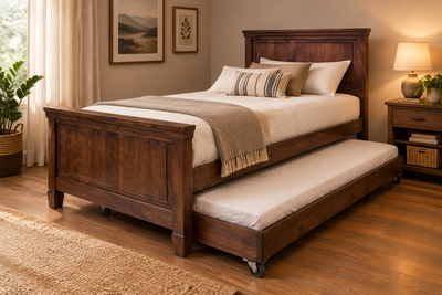 solid wood trundle bed