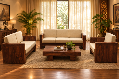 Contemporary Wooden Sofa set (SUN-WSS174)