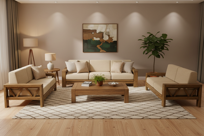 Contemporary Wooden Sofa set with 1 Center Table  (WSS175) - Choose your combination