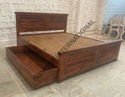 DESIGNER WOODEN QUEEN / KING SIZE STORAGE BED WITH 2 OPTIONAL MATCHING BEDSIDE CABINET Home &