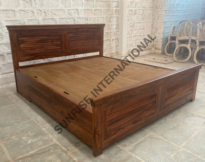 DESIGNER WOODEN QUEEN / KING SIZE STORAGE BED WITH 2 OPTIONAL MATCHING BEDSIDE CABINET Home &