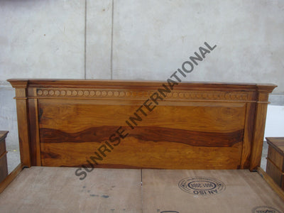 Wooden Indian Queen size Double Bed with 2 matching bed sides (round carving) Home & Living:Furniture:Bedroom:Beds