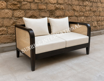 solid wood two seater sofa