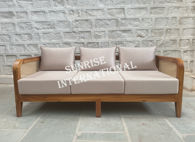 Designer wooden rattan cane sofa set with cushion - Make your combination !