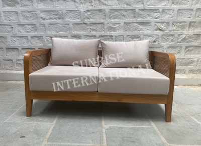 Designer wooden rattan cane sofa set with cushion - Make your combination !