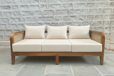 Designer wooden rattan cane sofa set with cushion - Make your combination !