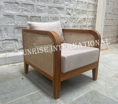 Designer wooden rattan cane sofa set with cushion - Make your combination !