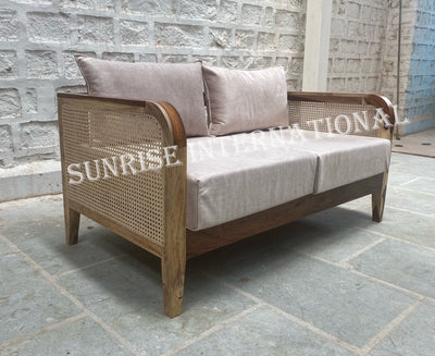 Designer wooden rattan cane sofa set with cushion - Make your combination !