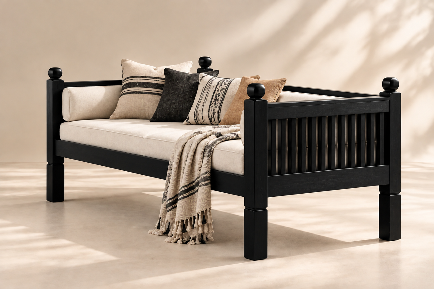 Elegant Wooden Daybed / Divan / diwan with & without mattress & cushion option