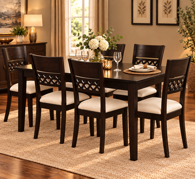 Stylish Wooden Dining Set ( 1 Table + 6 chairs )