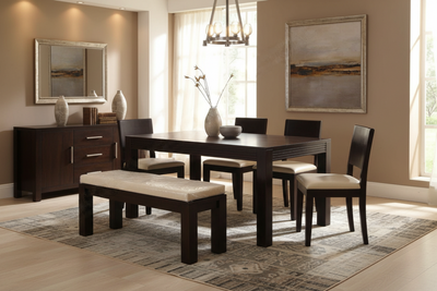 solid wood 6 seater dining table set designs online