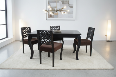 French Style Wooden Dining table with 4 cushion chairs furniture set !